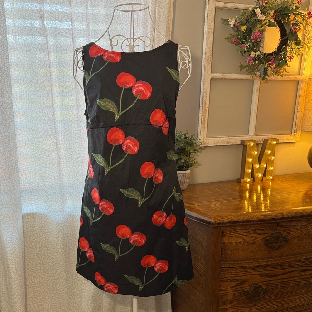 Urban Outfitters Black Dress with Cherry Print, XS